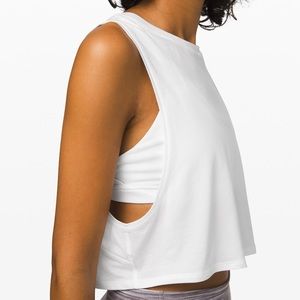 Muscle Love Crop Tank in White